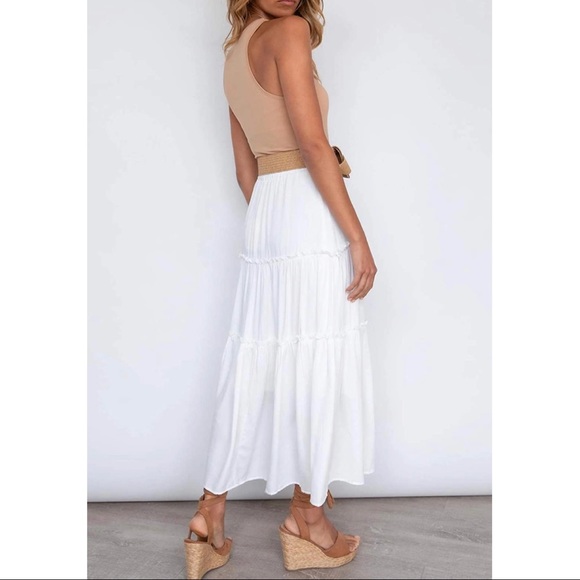 White Boho Maxi Skirt - Picture 4 of 6